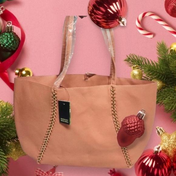 Badgley Mischka Orange Tote Bag with Floral Scarf - Picture 2 of 16